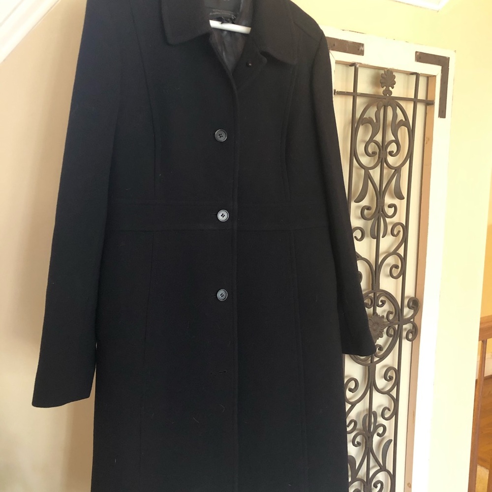 J crew double black cloth top coat 16